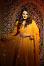 Trendy Embroidered Work Mustard Color Gown