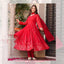 Elegant Red Color Embroidery Work Anarkali Suit