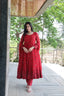 Celebrity Style Maroon Color Georgette Anarkali Suit Set