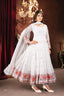 Flattering Embroidered Work White Color Gown