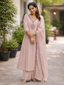 Light Peach Premium Roman Silk Embroidered Suit Set