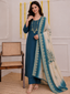 Morpich Roman Silk Hand Work Kurta Pant Dupatta Set with Heavy Lichi Silk Jacquard Dupatta