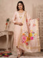 Light Peach Roman Silk Handwork Suit Set