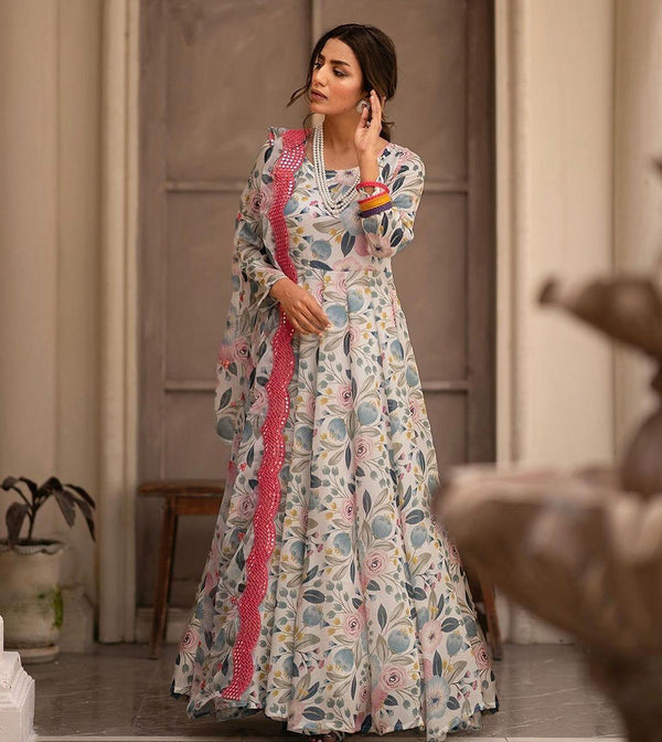 Casual Wear Sinon Off White Color Gown
