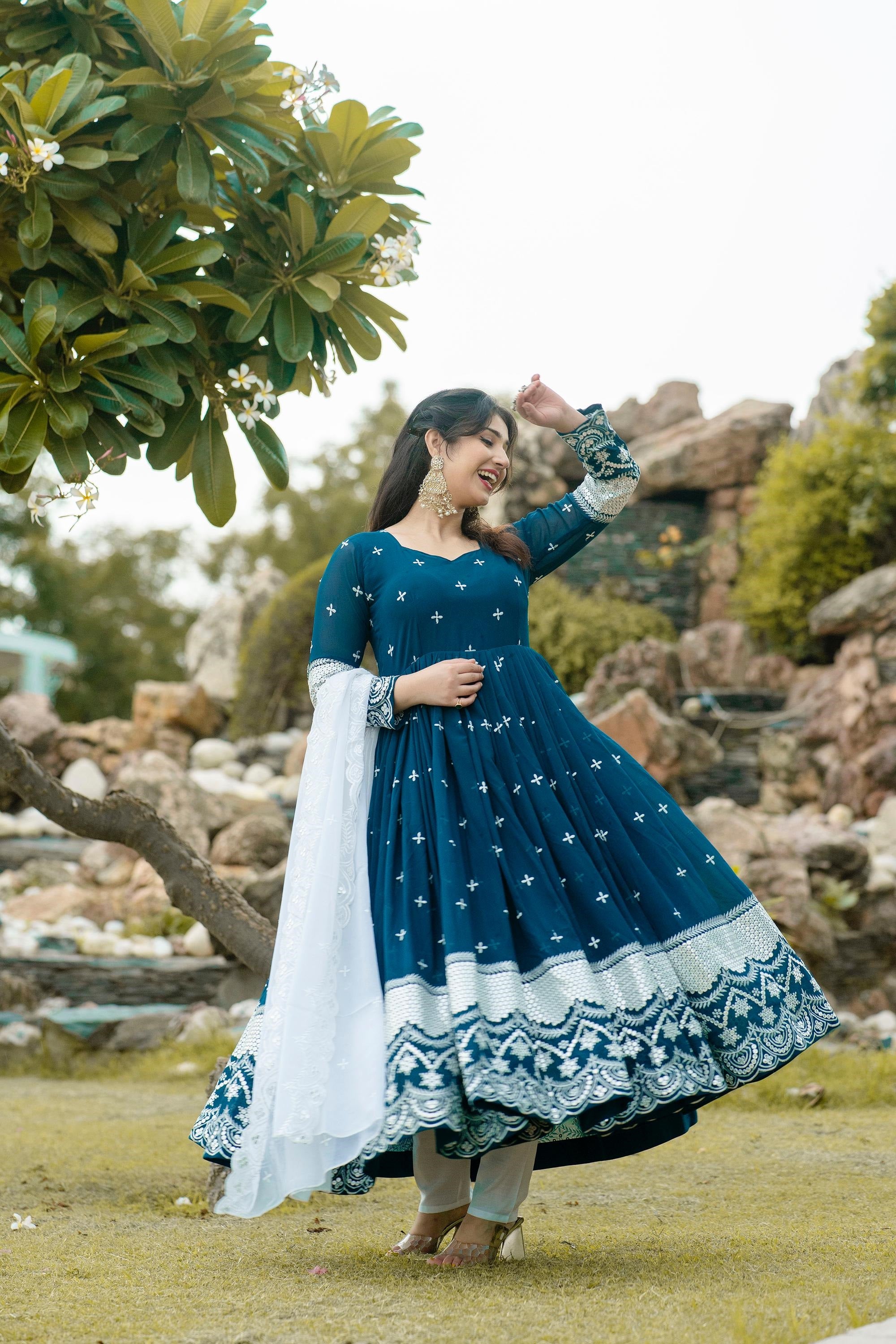Beautiful  Faux Georgette Premium Quality Anarkali Suit Secondary image