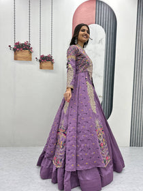 Lavender Color Embroidered Designer Lehenga Set