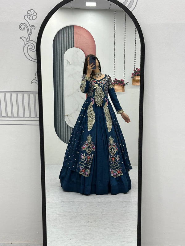 Navy blue Color Embroidered Designer Lehenga Set