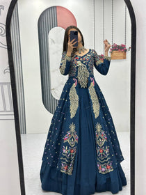 Navy blue Color Embroidered Designer Lehenga Set