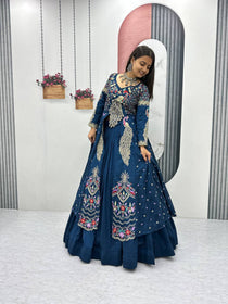 Navy blue Color Embroidered Designer Lehenga Set
