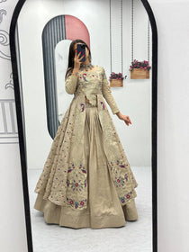Pure Vichitra Thread Sequence Work Lehenga Set