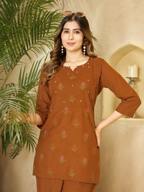Elegant Multi Embroidered Rayon Co-Ord Set