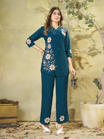 Embroidered Rayon Co-Ord Set