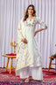 Off White Color Thread With Hand Work Palazo Suit