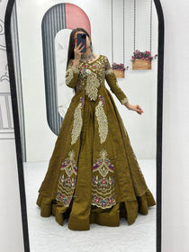 Pure Vichitra Thread Sequence Work Lehenga Set