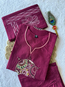 Pure Cotton Embroidered Kurta Set