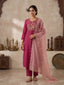 Rouge Beadwork Roman Silk Kurta Set