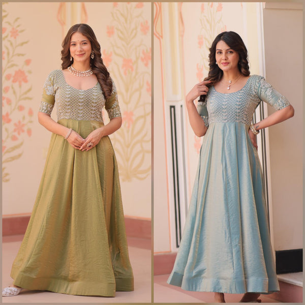 Fabulous Heavy Work Green & Sky Blue Color LW-9239