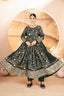 Outstanding Heavy Work Dark Green Color Anarkali Gown