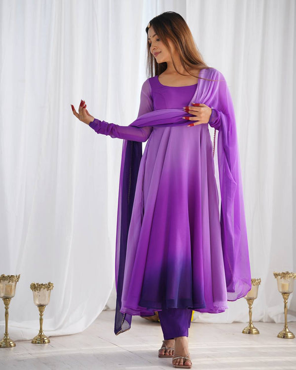 Heavy Georgette Multi, Pink, Purple, Onion Color Anarkali Suit NKB-51