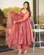 Peach Color Fully Stitched Anarkali Gown With Palazzo