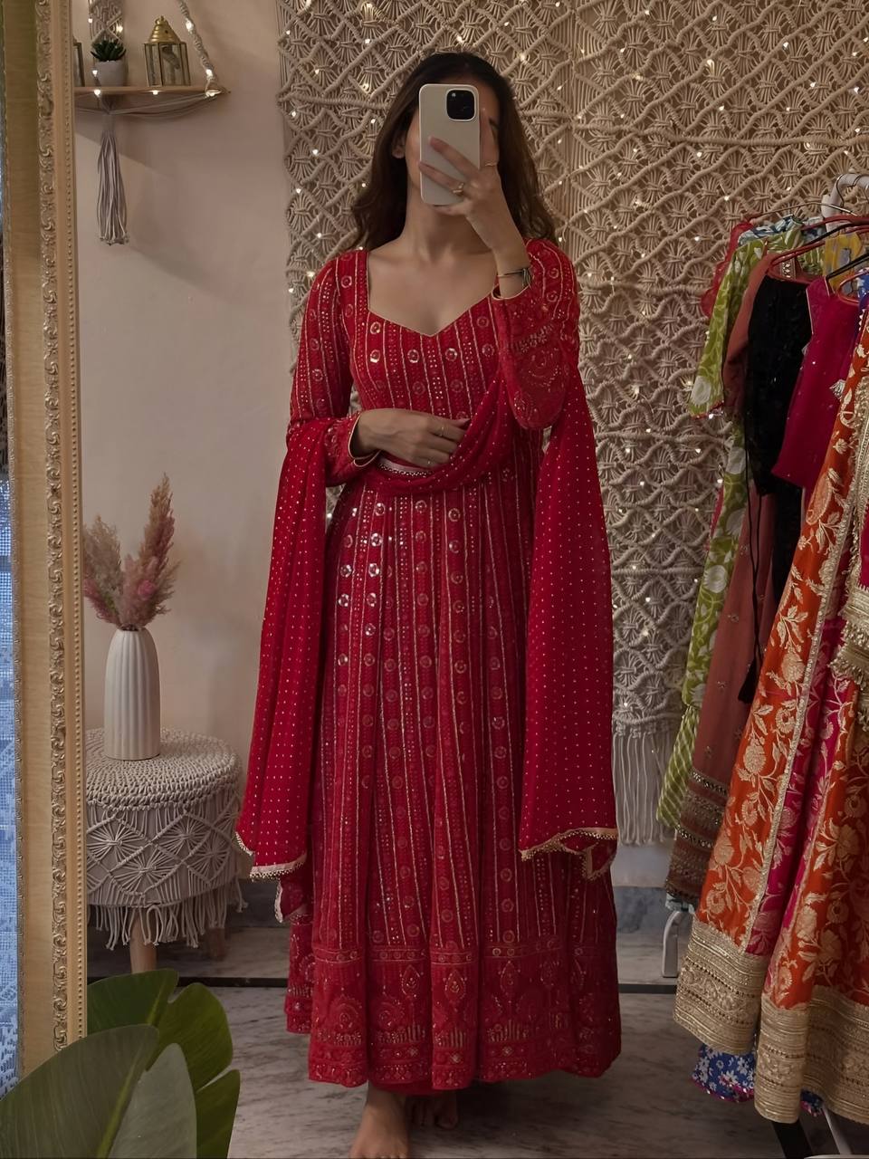 Marvelous Multi Thread Zari Work Anarkali Suit
