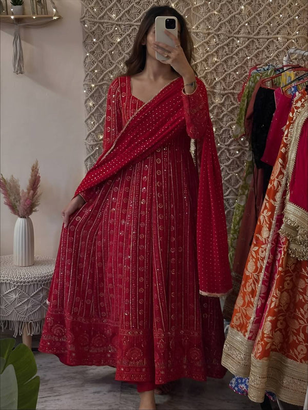Marvelous Multi Thread Zari Work Anarkali Suit