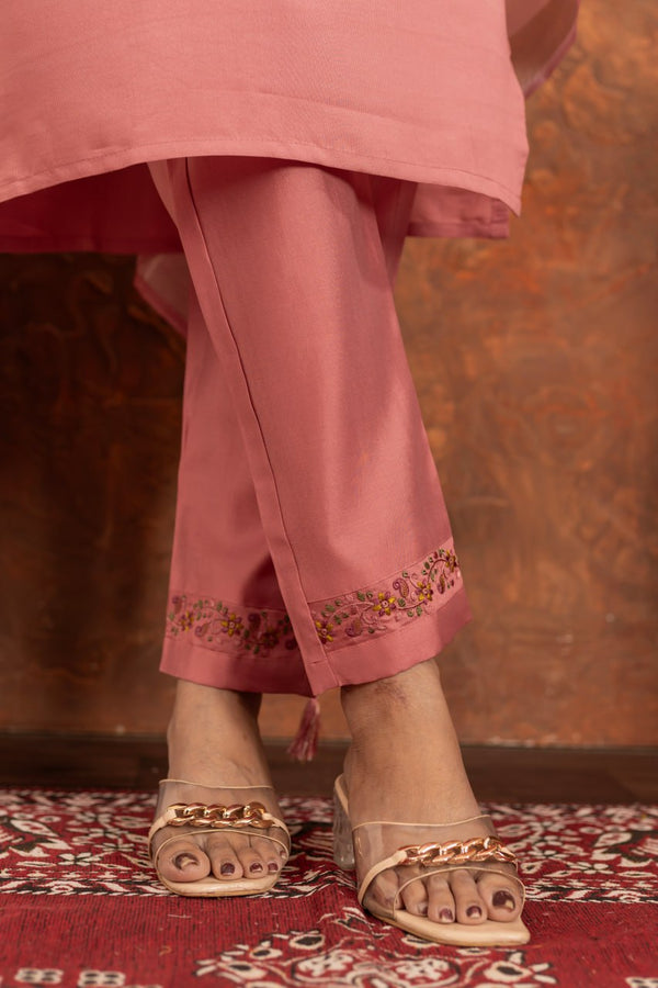Multi Embroidery Thread With Hand Work Three Piece Pair