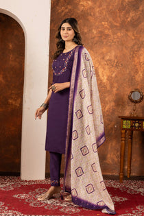 Parrot Green Marina Silk Embroidered Kurta Set