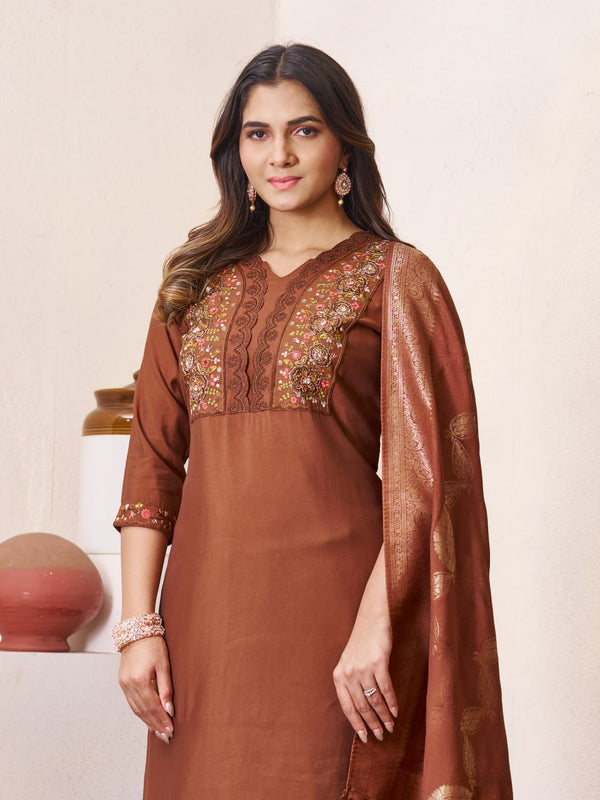 Gorgeous Kurti Set with Jacquard Dupatta