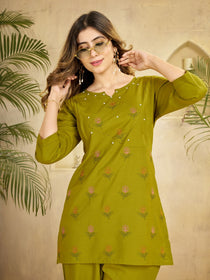 Elegant Multi Embroidered Rayon Co-Ord Set