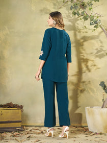 Embroidered Rayon Co-Ord Set