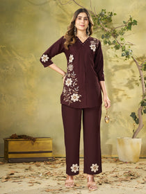 Embroidered Rayon Co-Ord Set