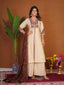 Roman Silk Embroidered Anarkali Kurti Plazo Set