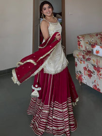 White Premium Embroidered Lehenga Set