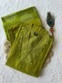 Pure Cotton Embroidered Mirror Work Suit Set