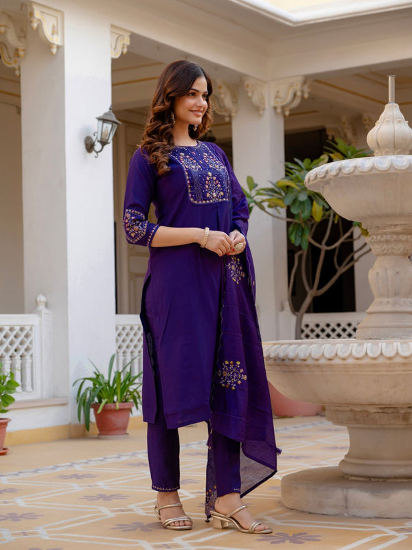 Designer Mango Silk Kurti Pant Dupatta Set
