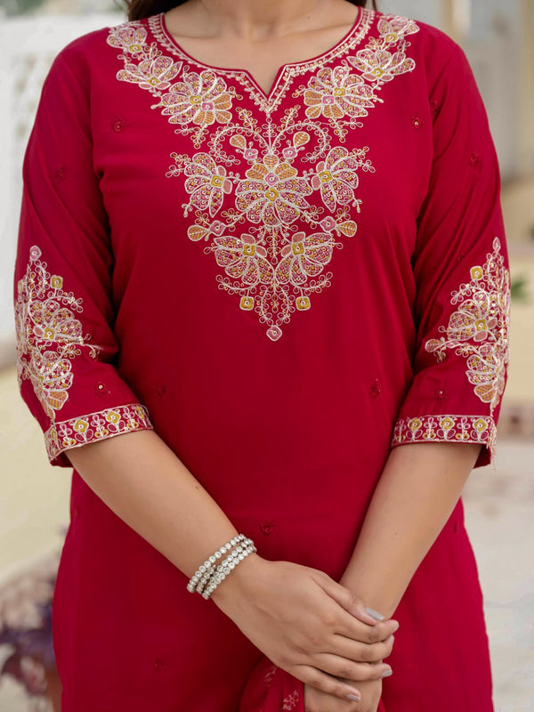 Premium Kurti Set with Jacquard Dupatta