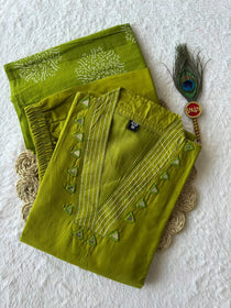 Pure Cotton Embroidered Mirror Work Suit Set