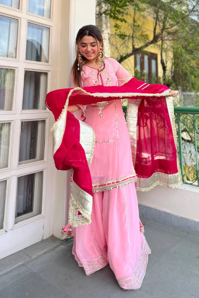 Designer Heavy Work Sharara Suit Set
