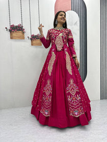 Pure Vichitra Thread Sequence Work Lehenga Set