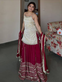 White Premium Embroidered Lehenga Set