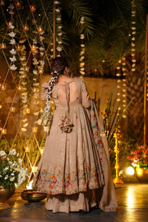 Multi Embroidery Sequins Work Anarkali With Palzzo Suit