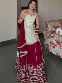 White Premium Embroidered Lehenga Set