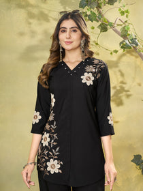 Embroidered Rayon Co-Ord Set