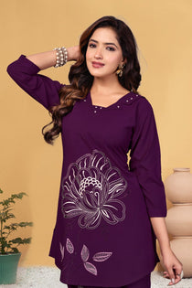 Green Heavy Viscose Rayon Embroidered Co-Ord Set