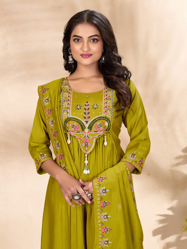 Festive Wear Multi-Thread Work Anarkali Kurti Set