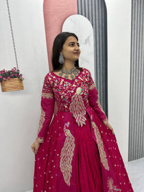 Pink Color Embroidered Designer Lehenga Set