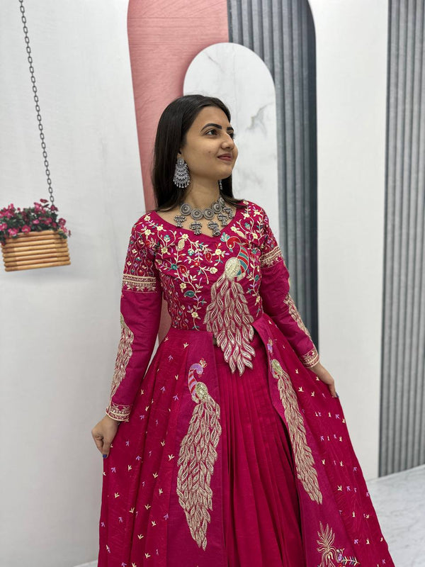 Pink Color Embroidered Designer Lehenga Set