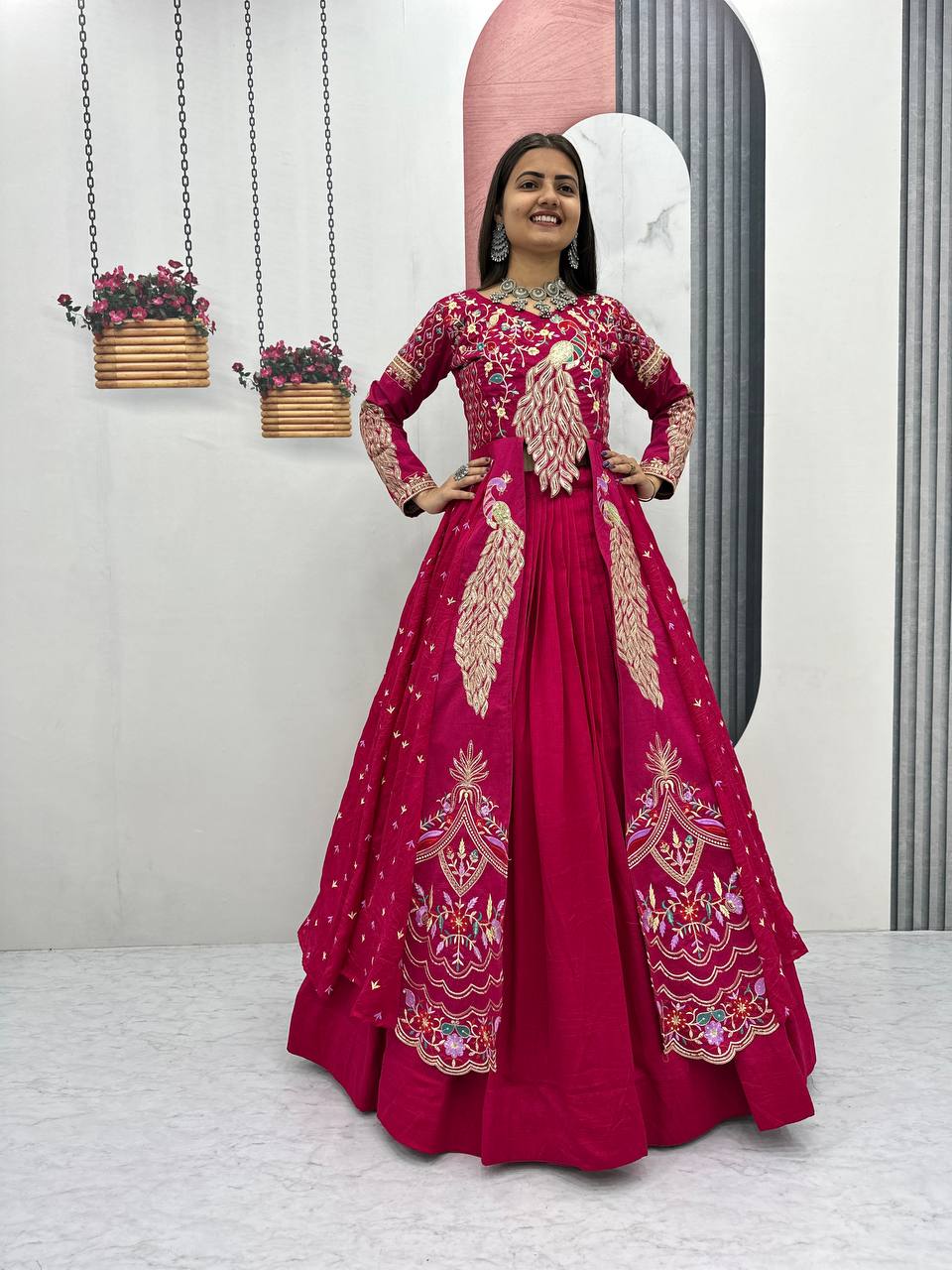 Pink Color Embroidered Designer Lehenga Set Main image