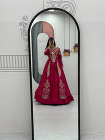 Pink Color Embroidered Designer Lehenga Set